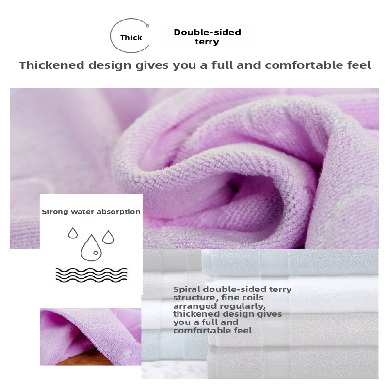 2-Pack Purple Embossed Microfiber Bear Bath Towels – 70 x 140 cm, Ultra-Absorbent and Soft for Bath, Beach & Gym - Product image 2