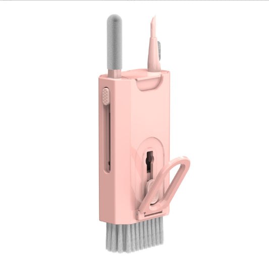 Pink Q8 8-in-1 Multi-Function Cleaning Kit – Compact Keyboard, Phone, and Earphone Cleaner with Built-In Tools (No Cleaning Liquid Included) - Main product image