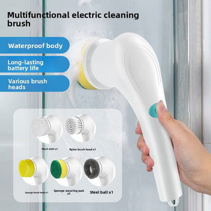 Electric Cleaning Brush with 5 Replaceable Heads – Waterproof, Rechargeable Kitchen Scrubber for Dishes, Surfaces & Deep Cleaning - Product image 3
