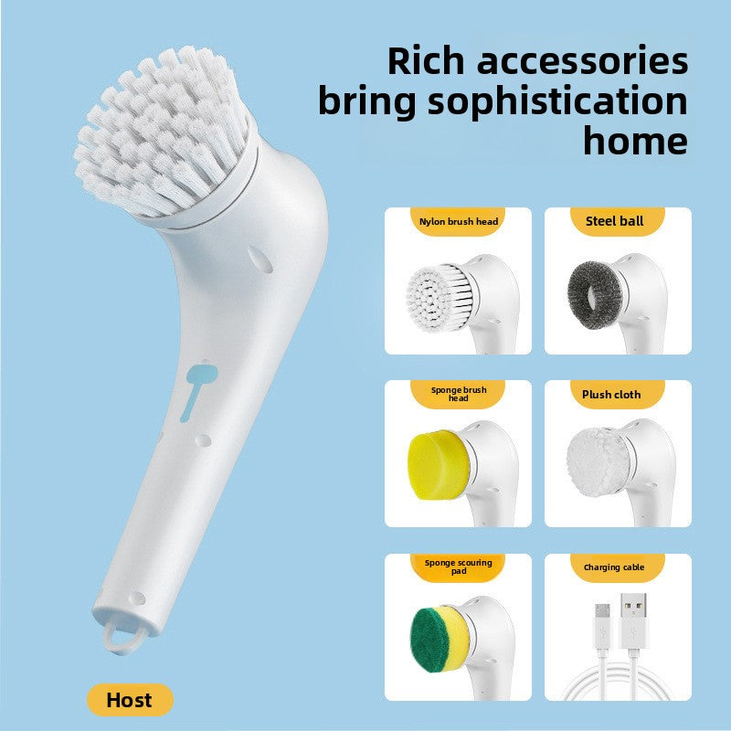 Electric Cleaning Brush with 5 Replaceable Heads – Waterproof, Rechargeable Kitchen Scrubber for Dishes, Surfaces & Deep Cleaning - Product image 4