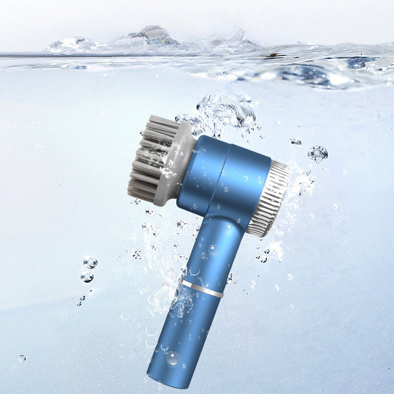 Blue Wireless Electric Cleaning Brush – Rechargeable, 3-Speed, IPX7 Waterproof with 5 Replaceable Brush Heads for Kitchen, Dishes & Deep Cleaning - Product image 2