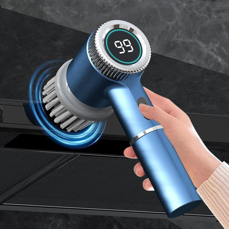 Blue Wireless Electric Cleaning Brush – Rechargeable, 3-Speed, IPX7 Waterproof with 5 Replaceable Brush Heads for Kitchen, Dishes & Deep Cleaning - Product image 3