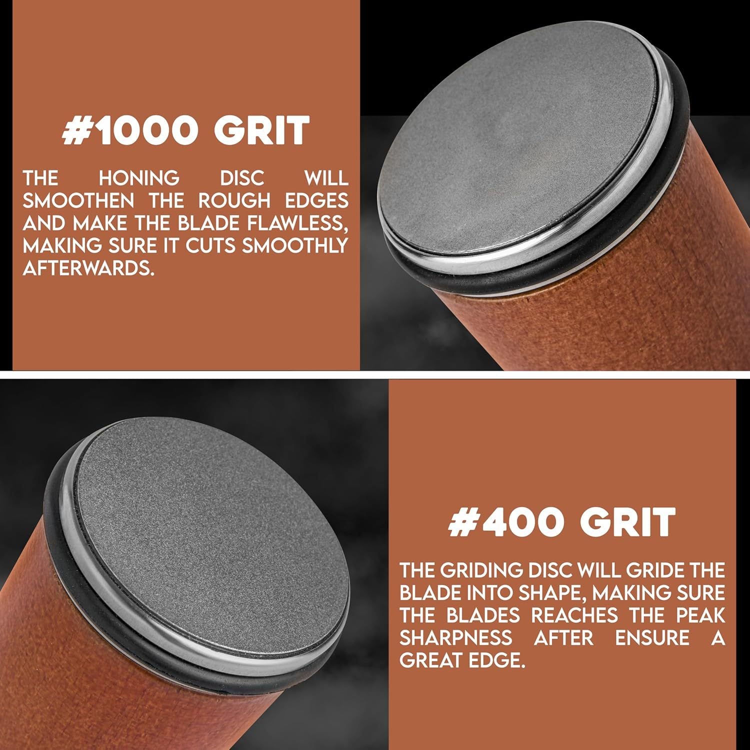 Black  Rolling Knife Sharpener Set with Diamond Discs and Magnetic Base 15 and 20 Degree Angles for Precision Kitchen Knife Maintenance in Australian Homes - Product image 5