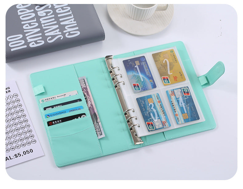 100 Envelope Savings Challenge Binder A5 Budget Planner Book PU Leather Cash Stuffing Money Organiser with Magnetic Closure & Tracker (Black) - Product image 5