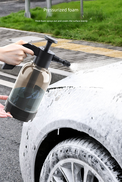 Black 2L Handheld Car Wash Foam Sprayer Pump Action Pressure Cannon with 2 Nozzles for Auto Detailing and Garden Watering Heavy Duty 55 Degree Fan Spray - Product image 5