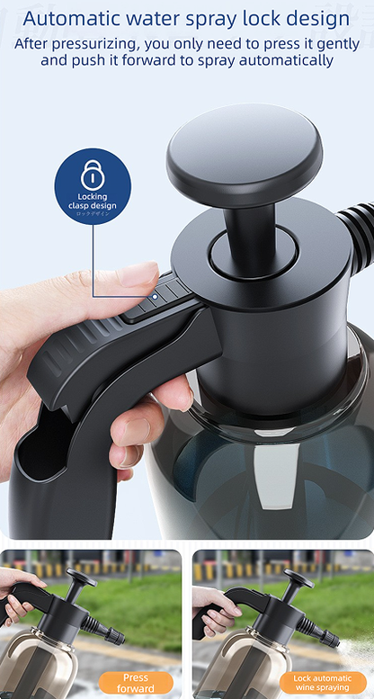 Black 2L Handheld Car Wash Foam Sprayer Pump Action Pressure Cannon with 2 Nozzles for Auto Detailing and Garden Watering Heavy Duty 55 Degree Fan Spray - Product image 9