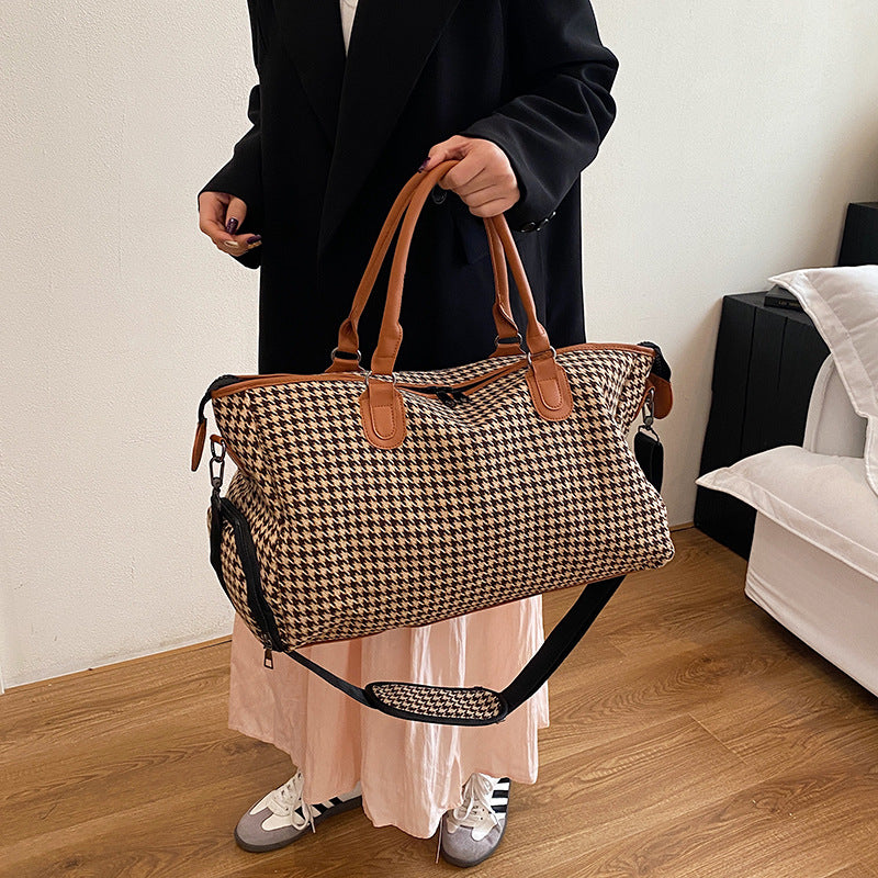 Black Large Capacity Knitted Travel Bag with Shoe-Zone - Weekend Overnight & Carry-on Gym Bag - Product image 2