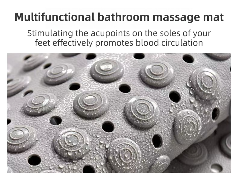 2-Pack Blue Eco-Friendly Bath Mat with Massage Points - Anti-Slip Suction Cup Safety Bathroom Rug (M Size 75.5X44x2 CM) - Product image 2