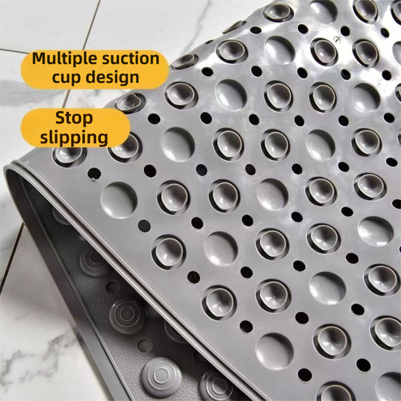 2-Pack Grey Eco-Friendly Bath Mat with Massage Points - Anti-Slip Suction Cup Safety Bathroom Rug (M Size 75.5X44x2 CM) - Product image 6