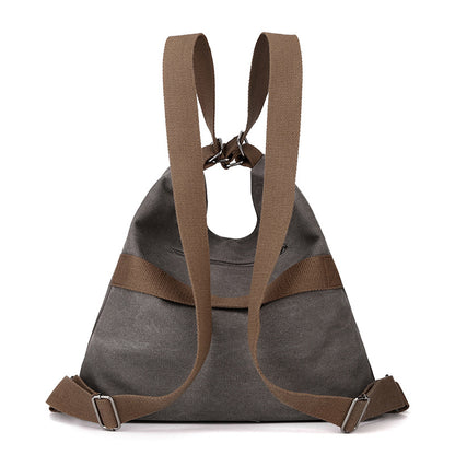 Black Versatile 3-in-1 Canvas Backpack and Shoulder Bag Large Capacity Handbag for Women Ideal for Travel School and Everyday Use - Product image 3